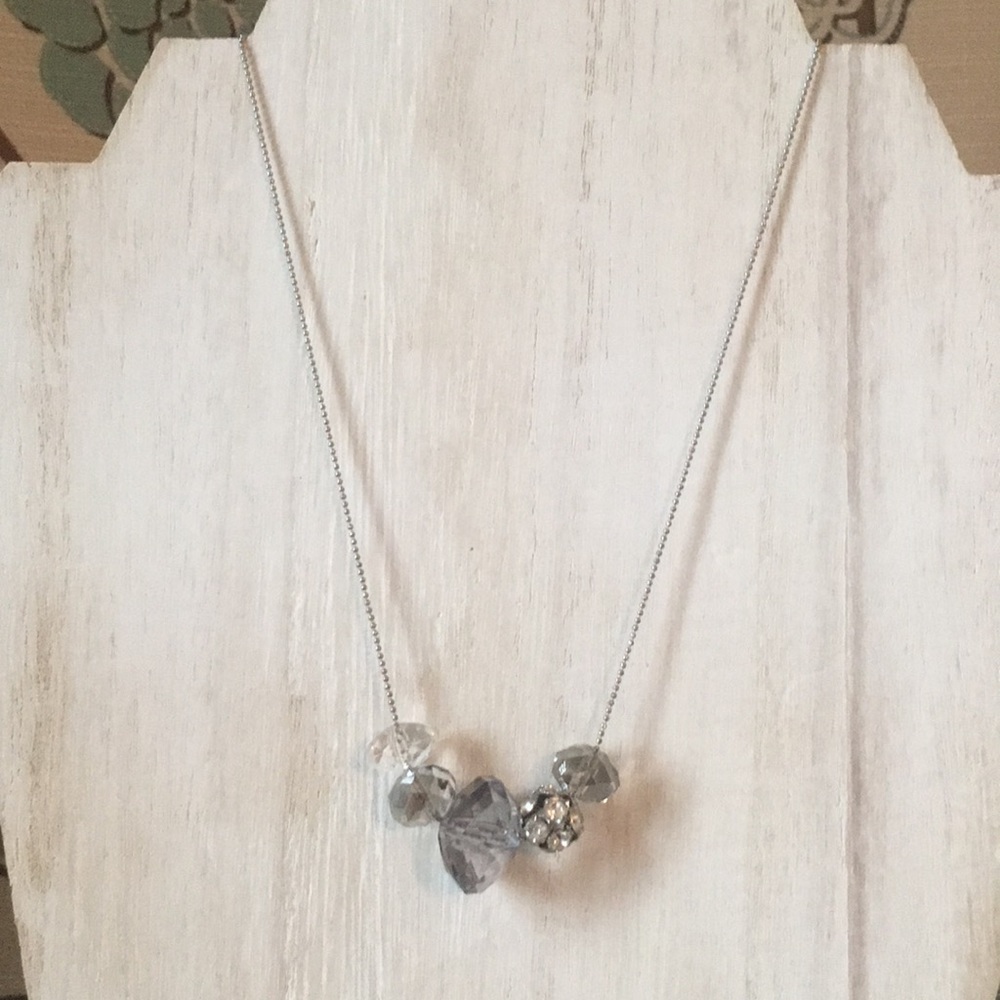 2/$20 Silver Beaded necklace 16”